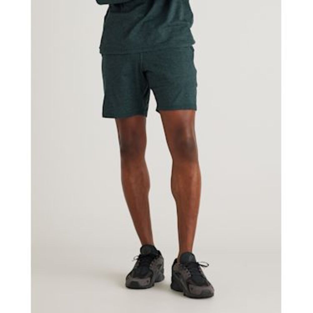 Quince Men Flowknit Performance Short - 7.5" Heather Green Shorts M